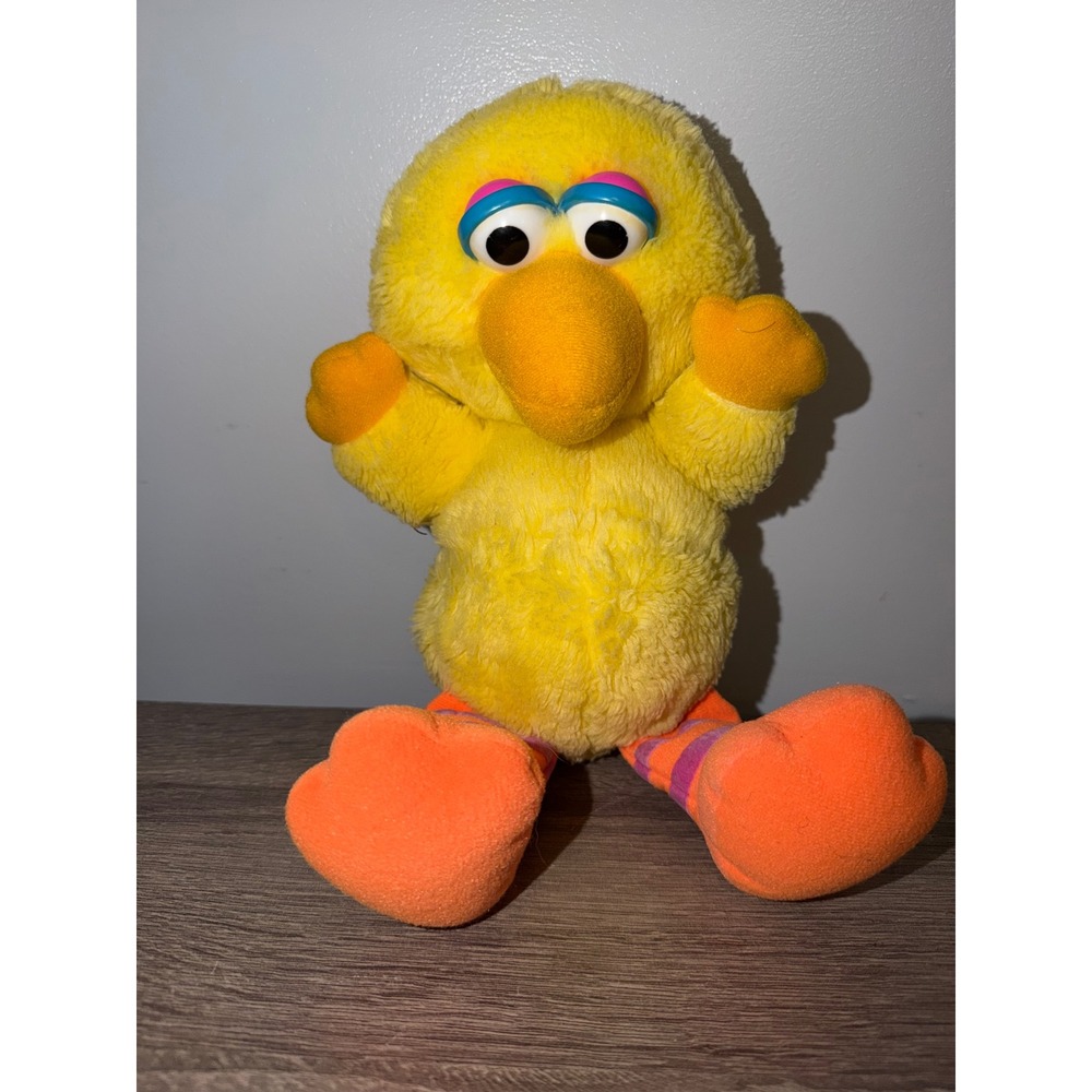 Vintage Sesame Street Big Bird Plush Hasbro Softies Yellow Stuffed Animal  12"